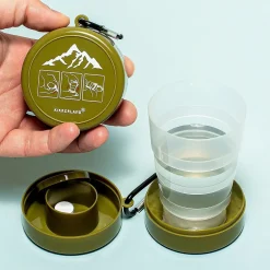 Opvouwbaar glas met medicatievakje