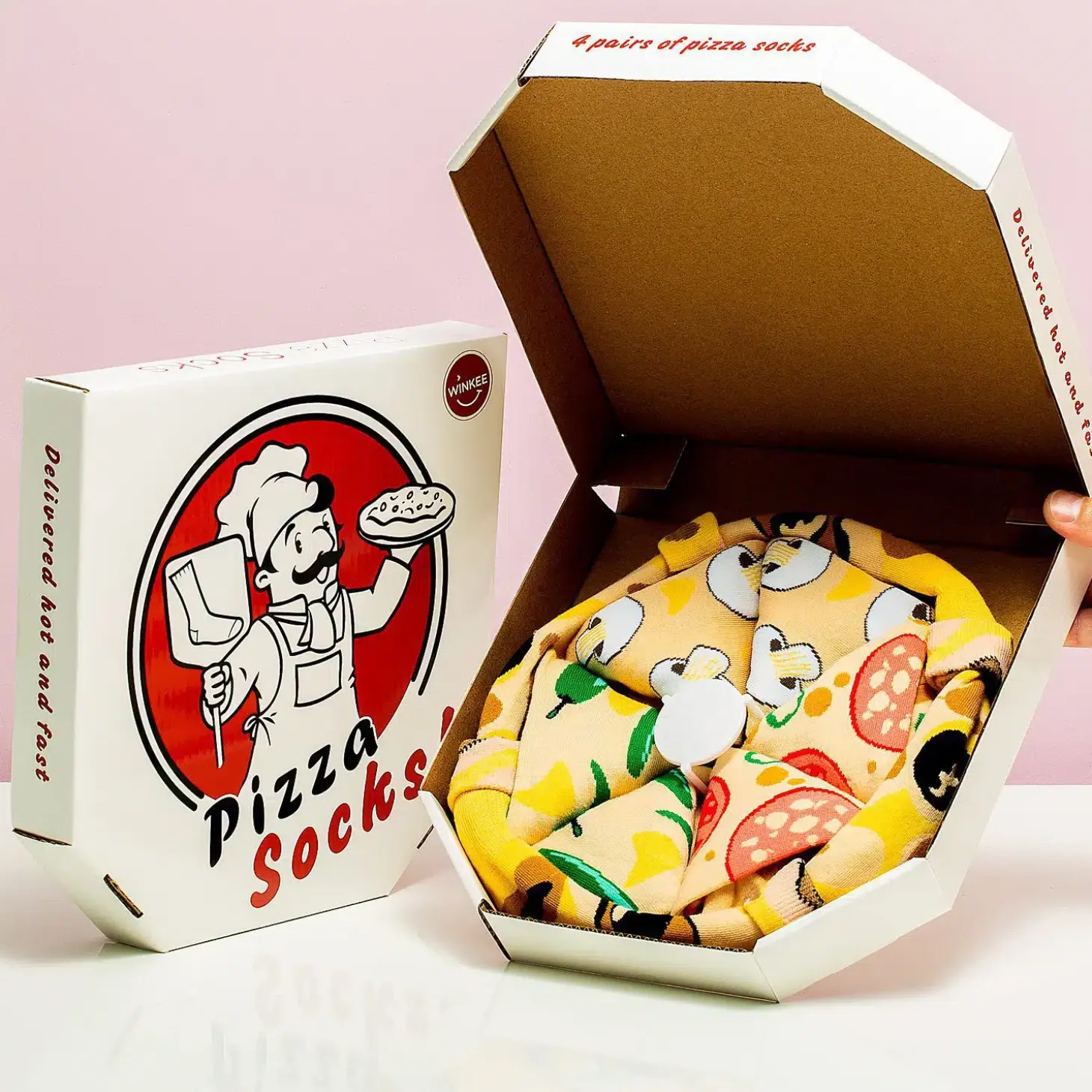 Pizzasokken in doos (set van 4)