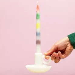 Regenboog druipkaars en kandelaar