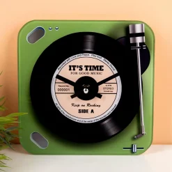 Retro platenspeler klok