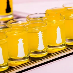 Schaak drankspel met shotglaasjes