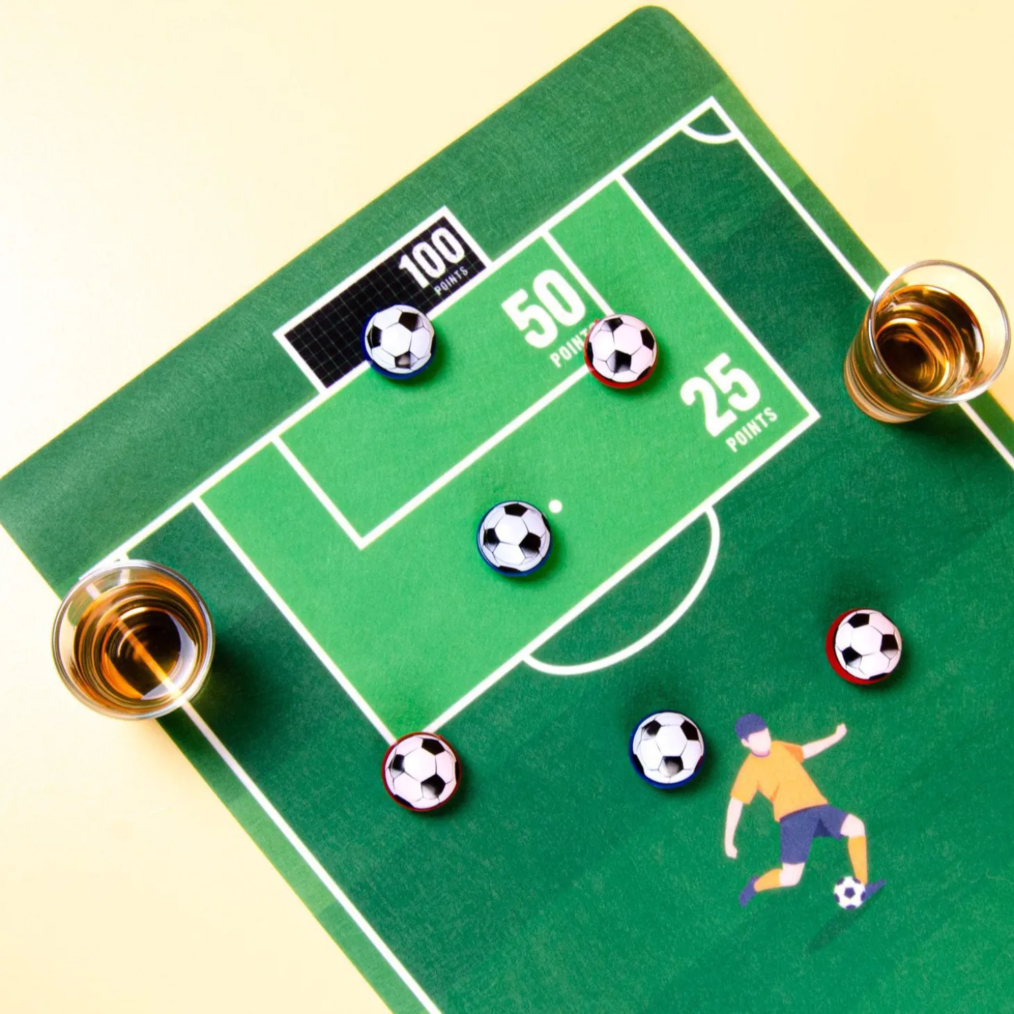 Sport drankspel met shotglaasjes