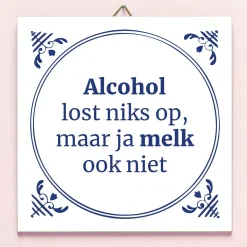 Tegeltje Alcohol lost niks op