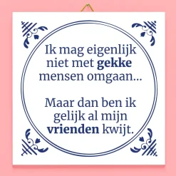 Tegeltje Ik mag eigenlijk niet met gekke mensen omgaan
