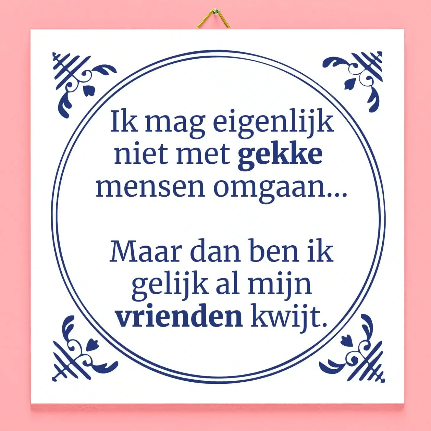 Tegeltje Ik mag eigenlijk niet met gekke mensen omgaan