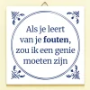 Tegeltje Leren van je fouten
