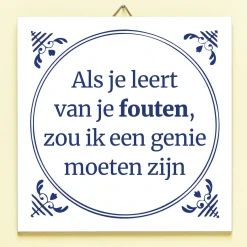 Tegeltje Leren van je fouten