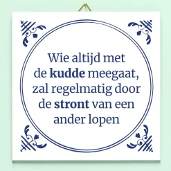Tegeltje Wie met de kudde meegaat