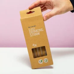 Transparante glazen rietjes (set van 4)
