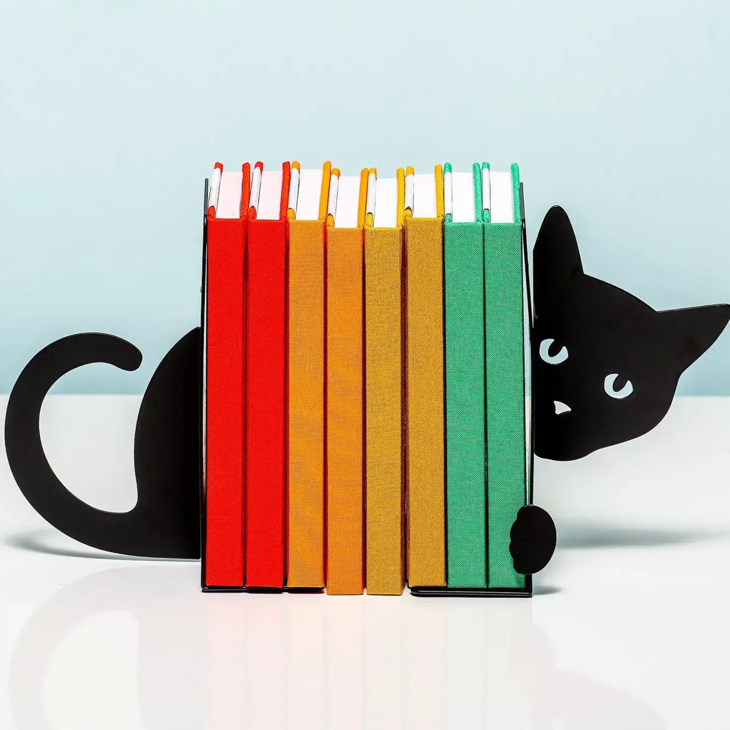Verstopte kat boekensteun (set van 2)