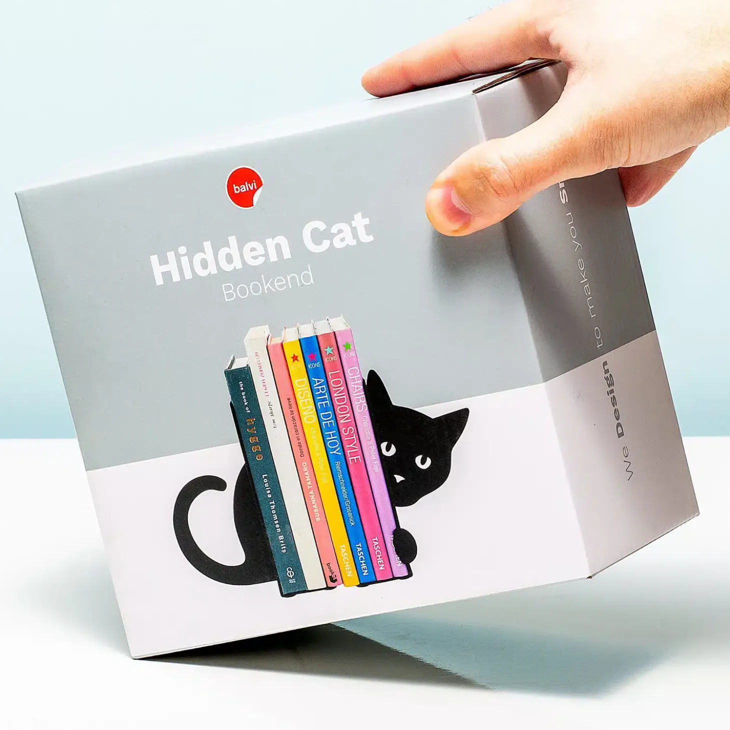 Verstopte kat boekensteun (set van 2)