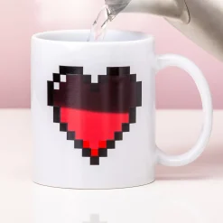 Warmtegevoelige mok pixel hart