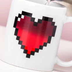 Warmtegevoelige mok pixel hart