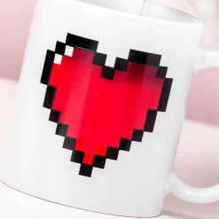 Warmtegevoelige mok pixel hart