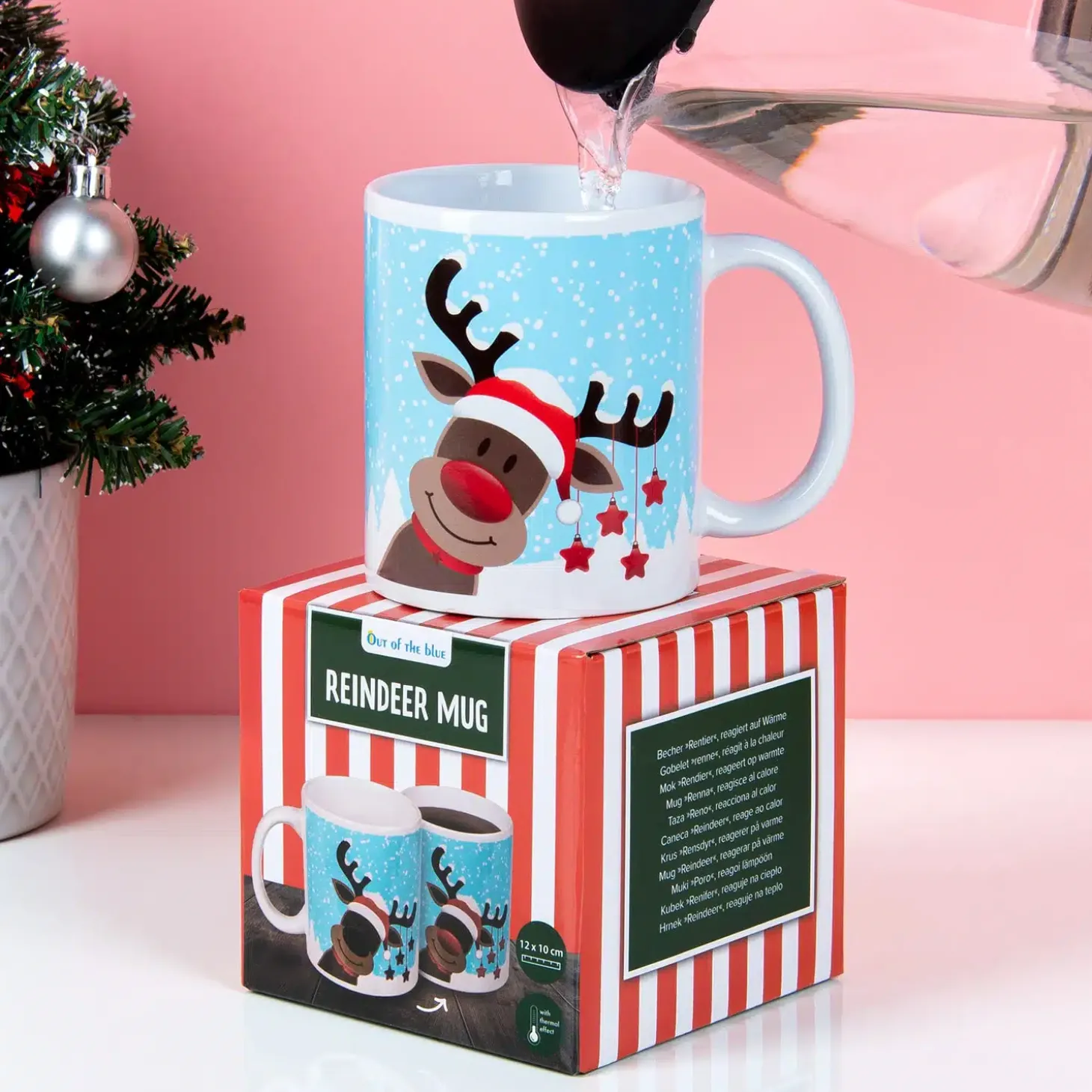 Warmtegevoelige rendier kerstmok