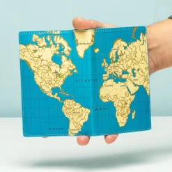 Wereldkaart paspoorthoesje