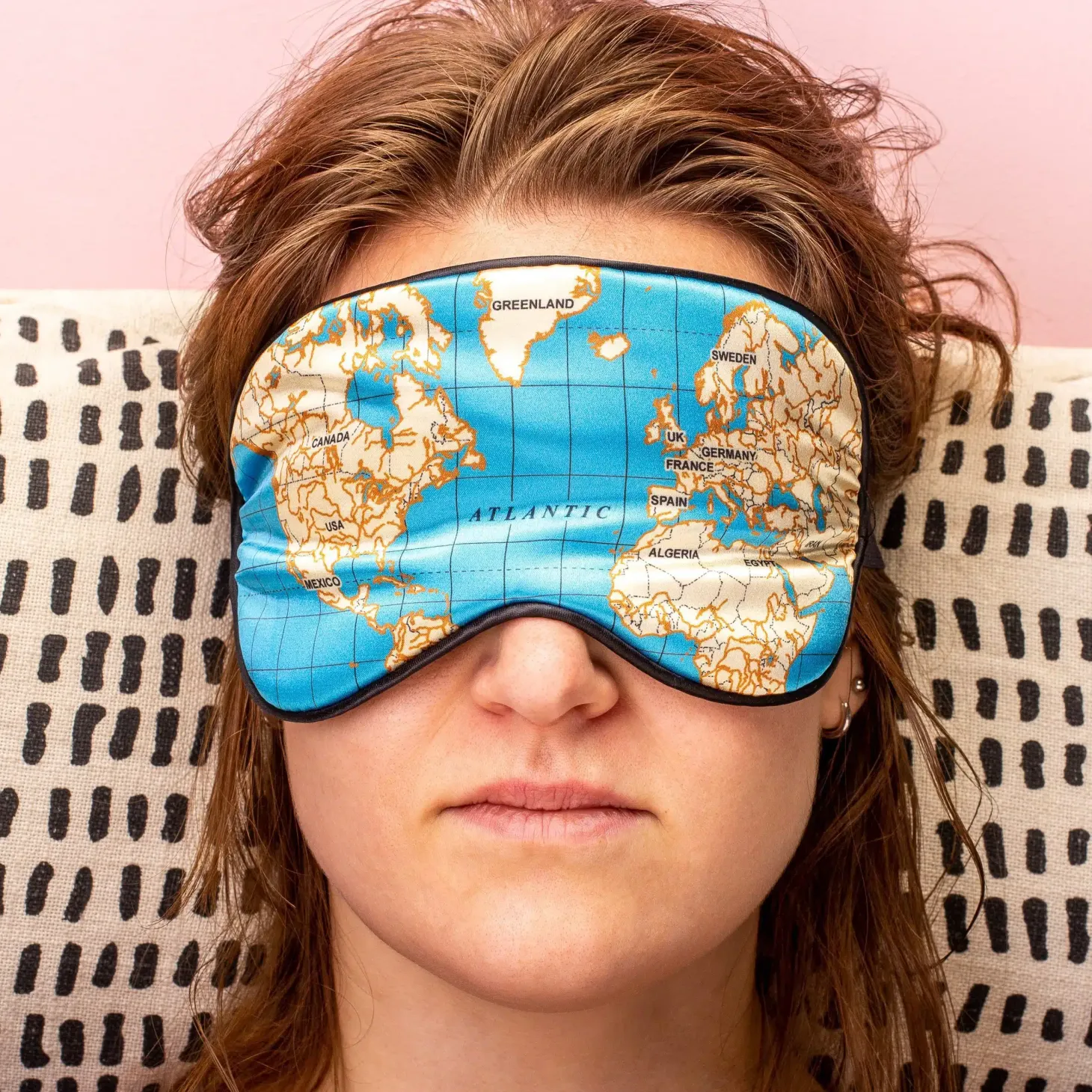 Wereldkaart slaapmasker
