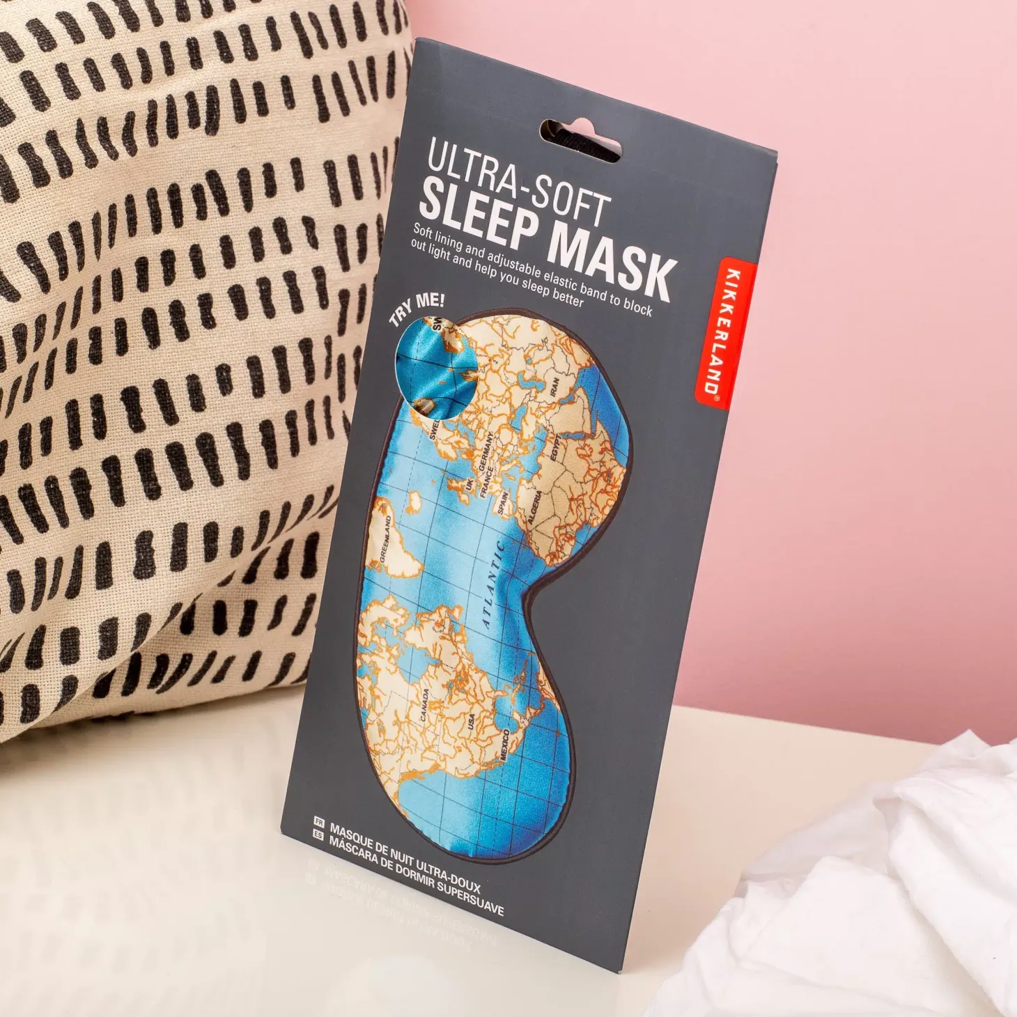 Wereldkaart slaapmasker