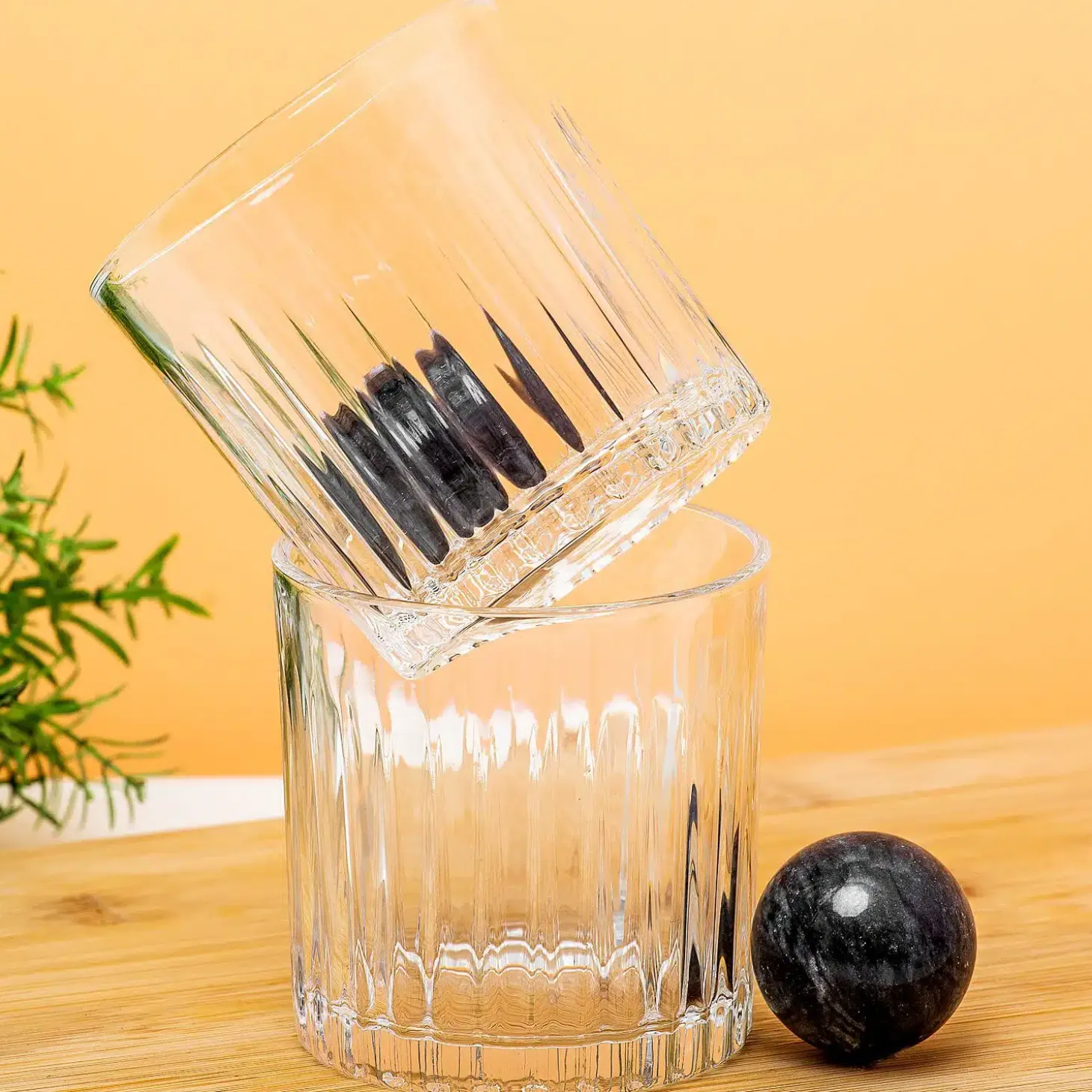 Whiskey glazen en ijsballen (set van 4)