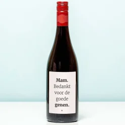 Wijnfles Mam bedankt voor de goede genen