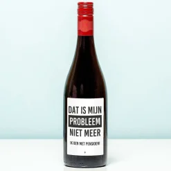 Wijnfles Pensioen niet mijn probleem